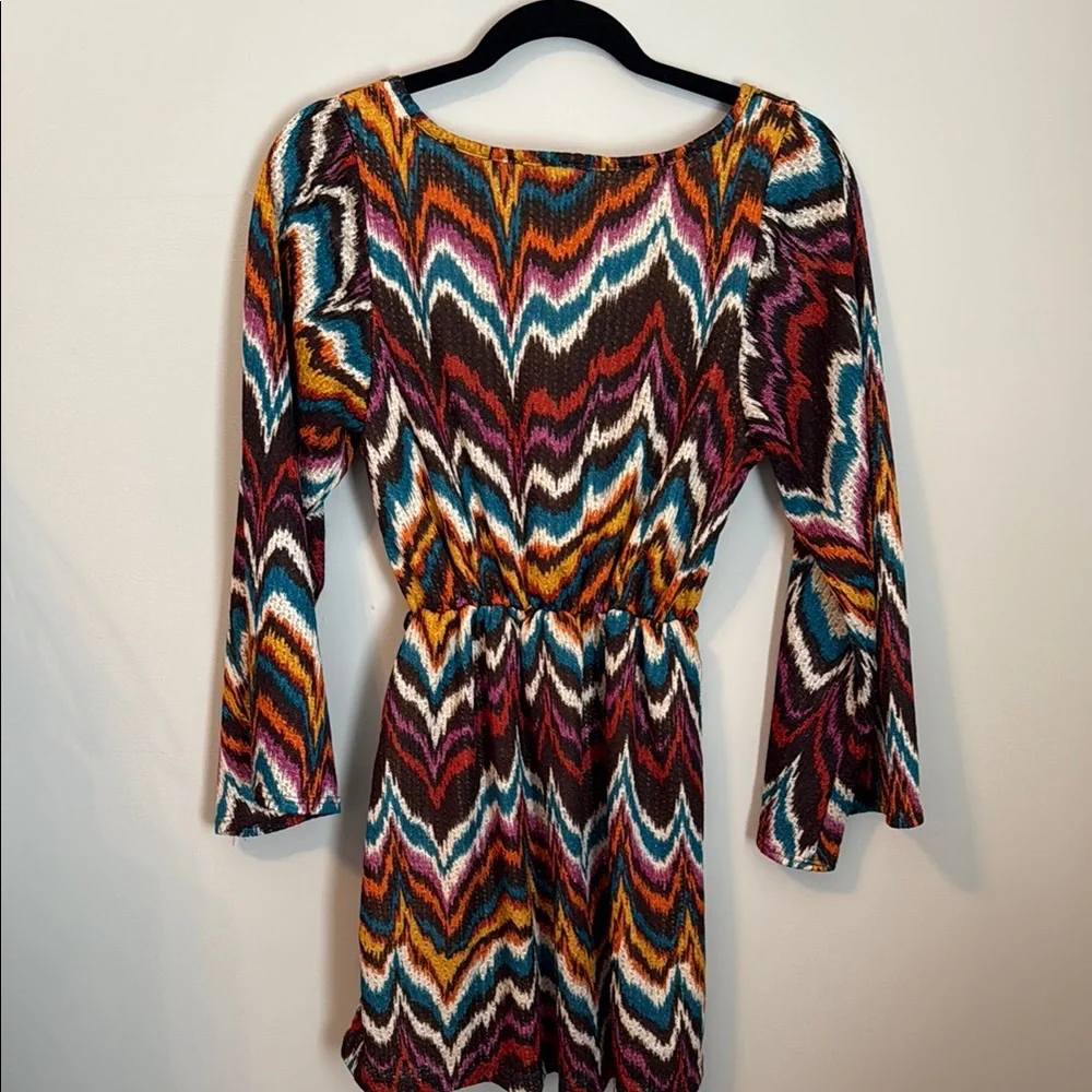 Multicolor Chevron Pattern Dress - Picture 2 of 2